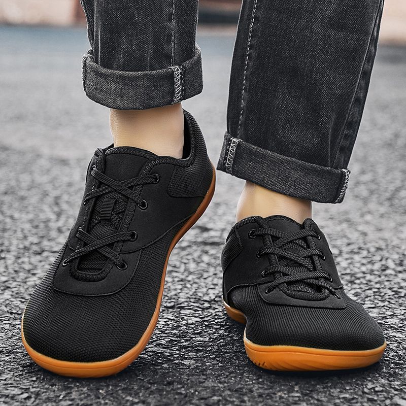 Barfotsneakers for voksne, crosstrainer, tåboks, brede, minimalistiske herresko med null droppsåle, avslappet strikkesko, stor størrelse_voghion.com