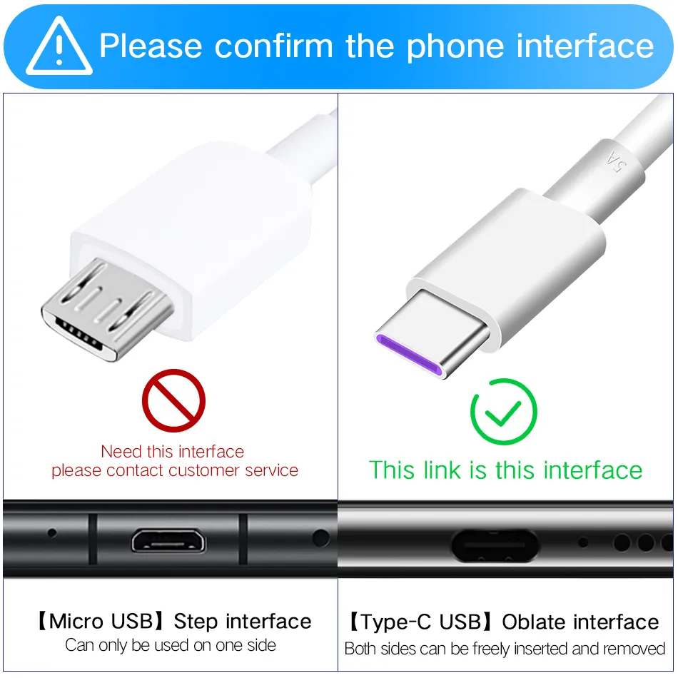 Cable USB-C tipo C de 30 cm y 5 A para teléfonos móviles Huawei, Xiaomi, Samsung y Android. Cable de carga superrápida tipo C._voghion.com