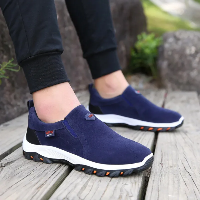 Baskets décontractées pour hommes, chaussures de marche en plein air, mocassins d'automne à enfiler en cuir suédé, grande taille 48 49 50_voghion.com