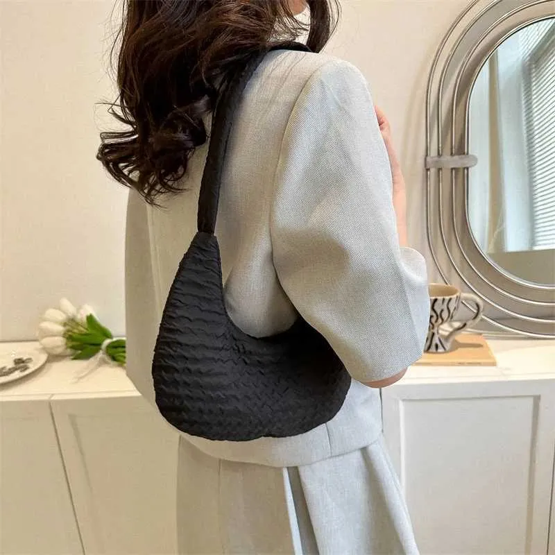 Nylon sottobraccio spalla per le donne borse coreano semplice singolo cinturino borsa femminile shopper shopping dumpg borsa tote_voghion.com