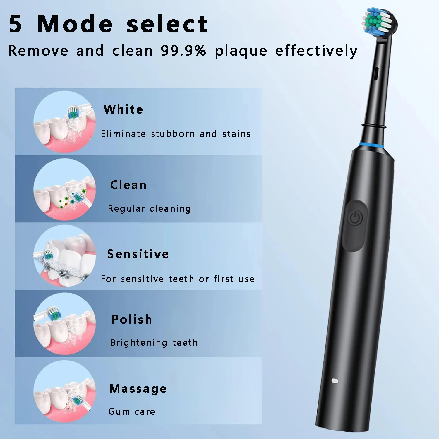 Electric Rotary Cleaning Teeth Waterproof Electronic Tooth Brush With Timer Rechargeable Toothbrush With 8 Head 250102_voghion.com