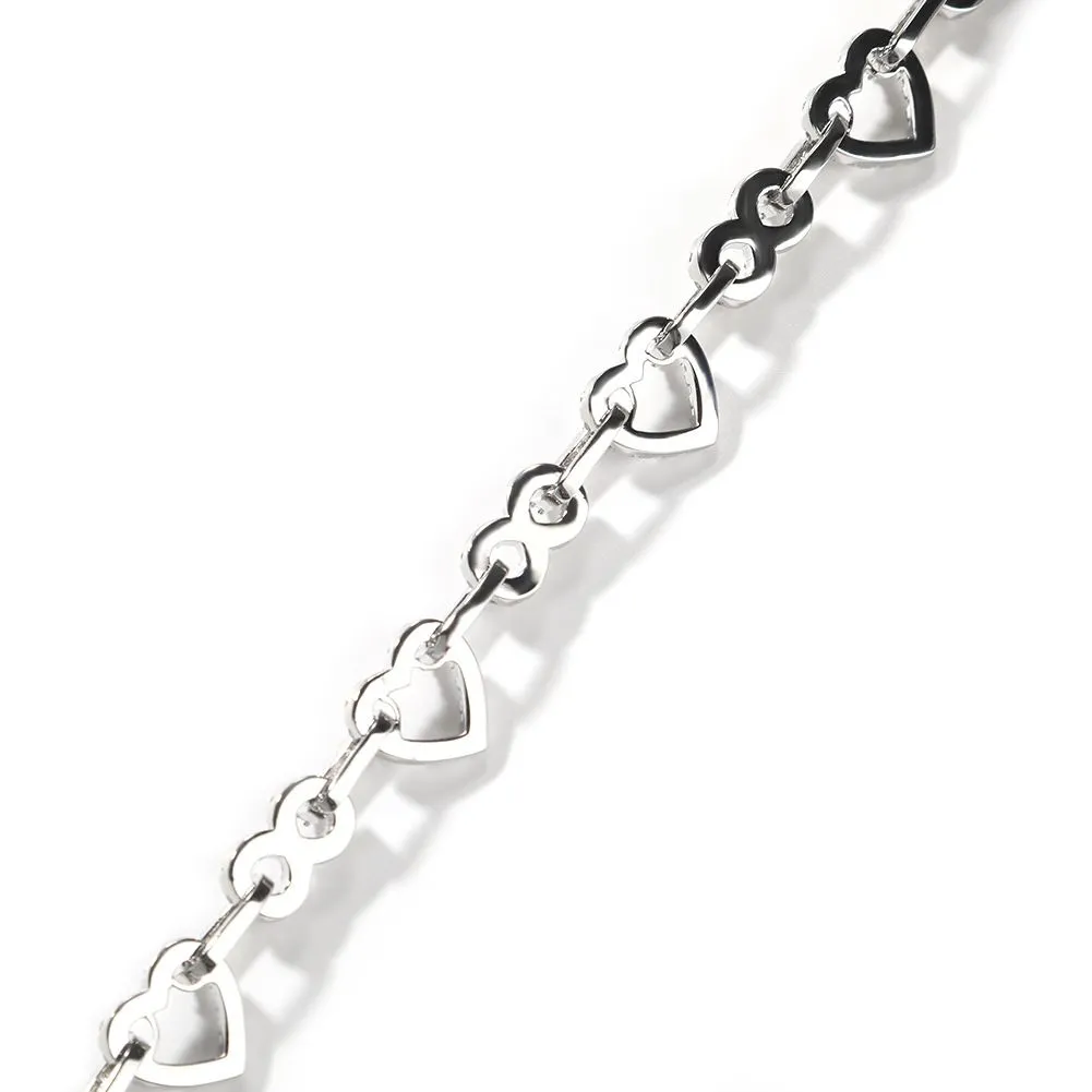 13mm Hip Hop Heart Shape Tennis Chain Necklace Bracelet Real Gold Plated Bling 5A Zircon Jewelry Set_voghion.com