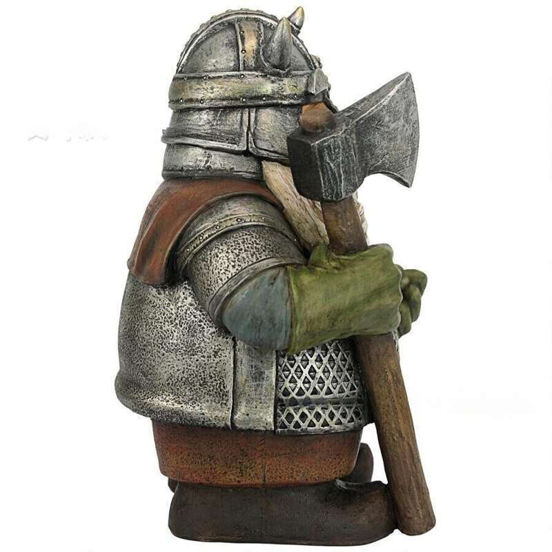 Nieuwe Hars Ambachten Bijl Viking Standbeeld Dwerg Oud Tuin Ornament_voghion.com