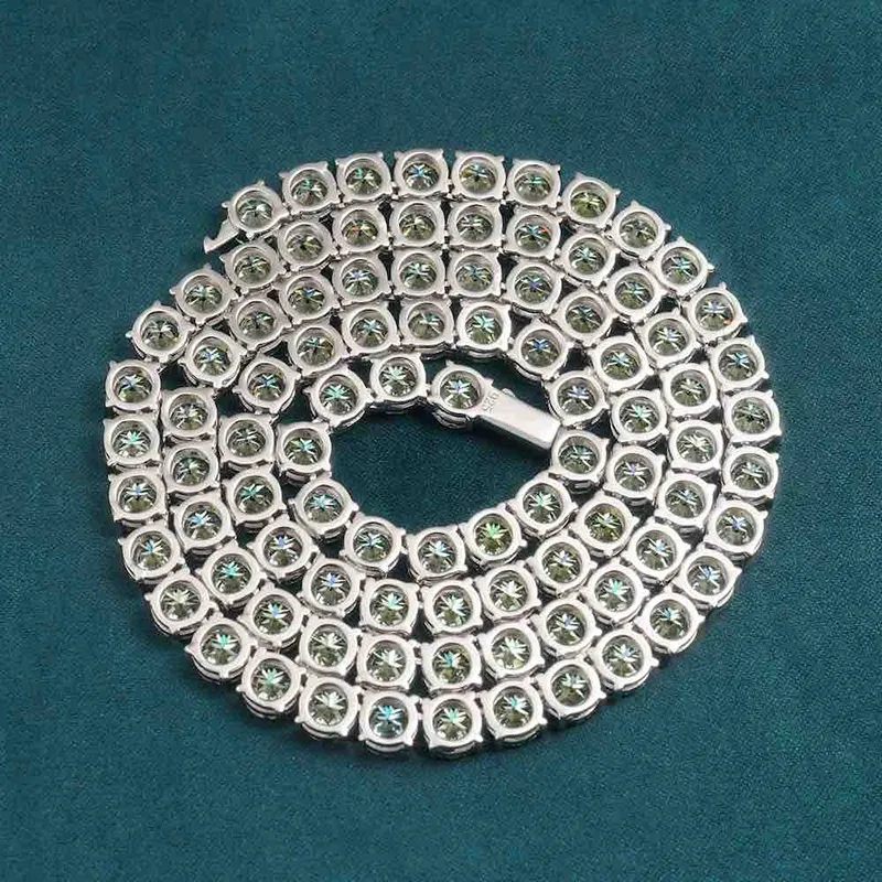 Catena da tennis in moissanite verde da 3 mm, 4 mm, 5 mm e 6,5 mm, con diamanti, tester Hip Hop, Iced Out GRA Bling Sier_voghion.com
