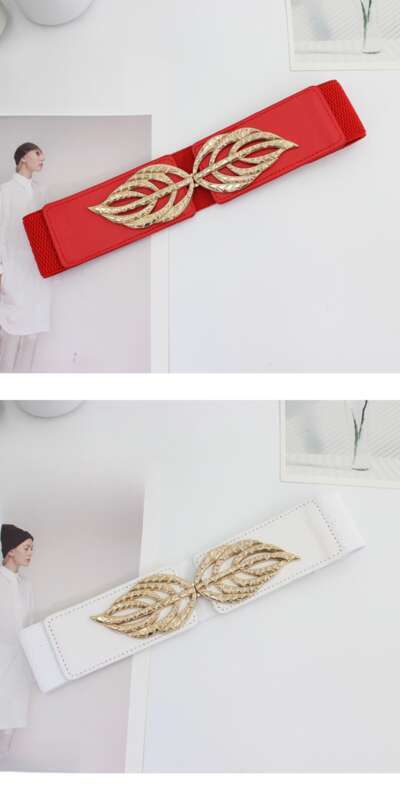 Decorative Bow, Hundred Knot, Waistband, Skirt, Women's Leaf Buckle, Elasticated Waistband, Slim, Elasticated_voghion.com