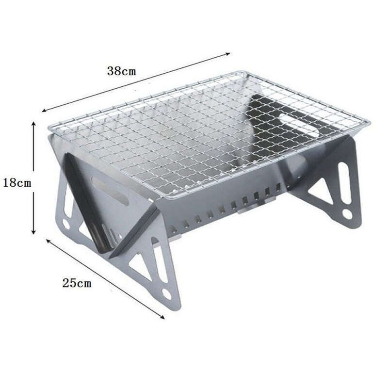 Outdoor Card Folding Stainless Steel Barbecue Stove Firewood Camping Supplies Portable_voghion.com