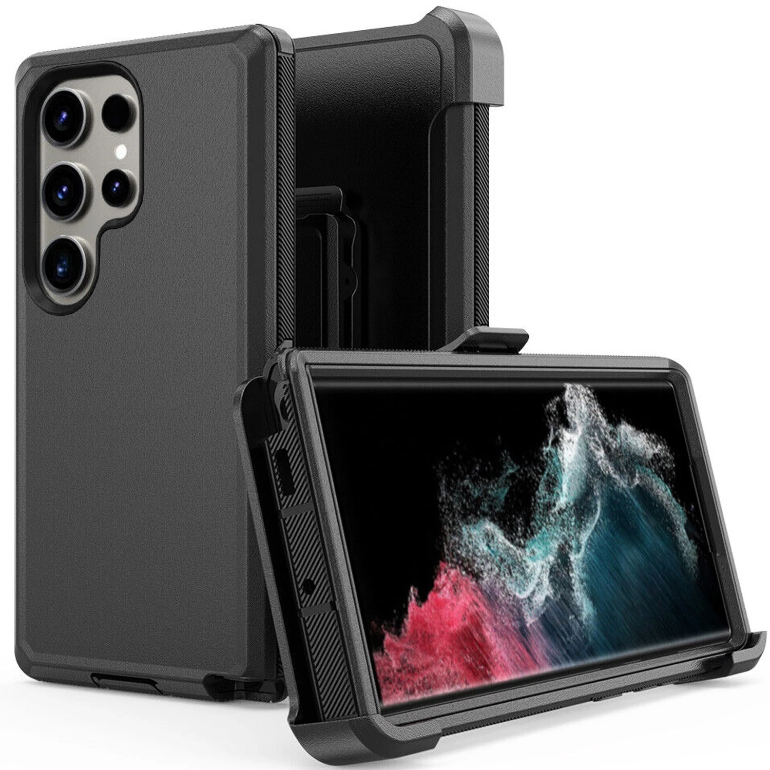 Rugged Phone Case For Samsung Galaxy S24 Series With Screen Guard_voghion.com