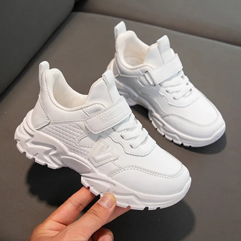 Chaussures de sport en cuir noir pour jeunes garçons et filles Campus Outdoor Kids Baskets légères Happysteps Classic White_voghion.com