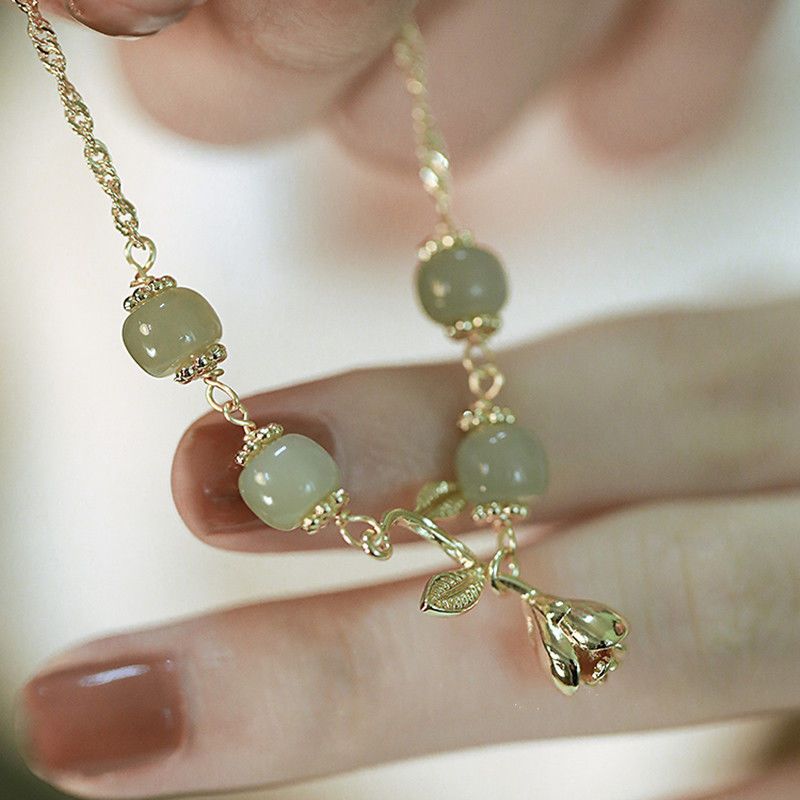 Rose Talk Imitieren Natürliche Hotan Jade Armband Ins Kleine Design Feeg Freund Einstellbare Hand_voghion.com