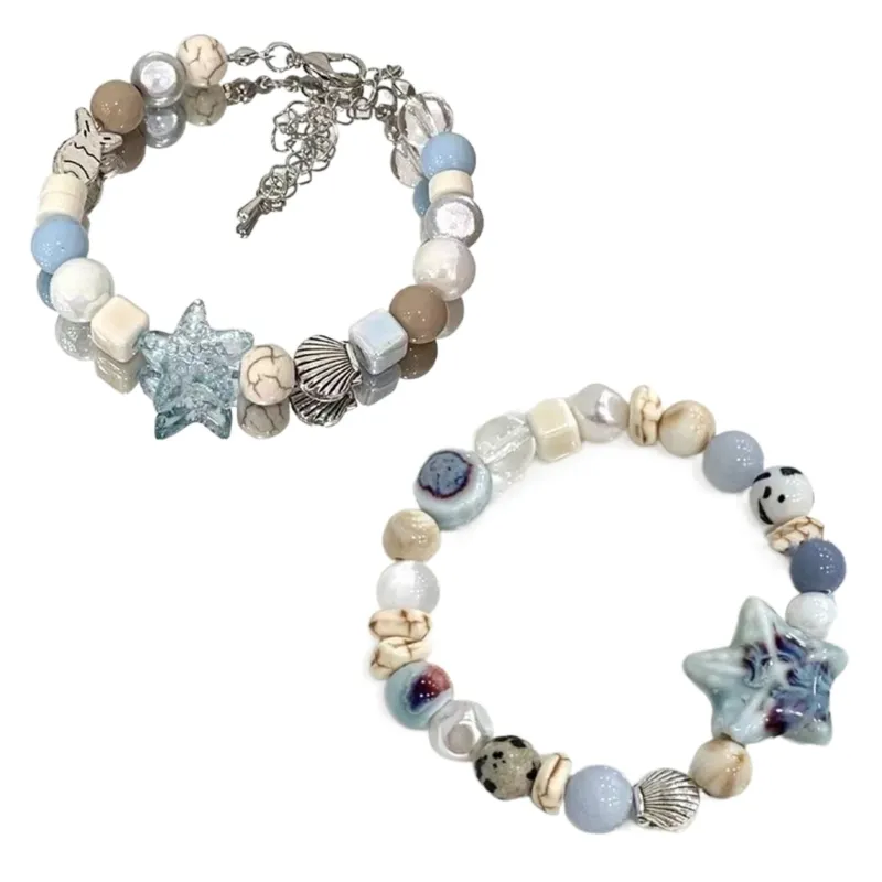 Charm Bracelet Adjustable Ocean Starfish Beaded Trendy Jewellery_voghion.com