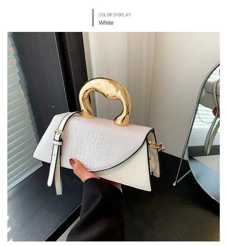 Solid Alligator Pattern Shoulder Bag For Women Designer Style_voghion.com