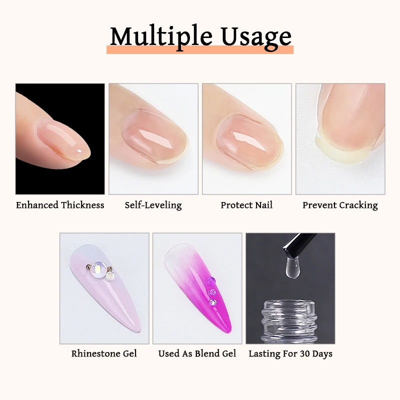 Parkson Self Leveling Gel Polish Build Nails C-Curve Base Forte Coat Saudável UV Semi Permanente Verniz Gel para Cuidados Reparadores de Unhas_voghion.com