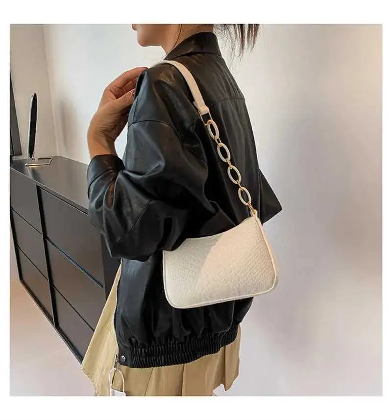 Portabel Handtasche Kontrastfaarweg Tasche Stylesch Ënneraarm Casual A Modesch Grouss Kapazitéit Dammetaschen_voghion.com