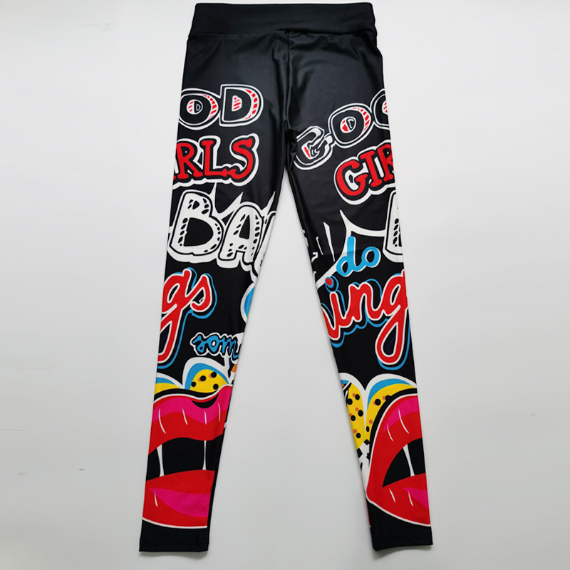 Damen-Fitness-Leggings, hochelastisch, schweißabsorbierend, digital bedruckt, GIRLS-Leggings, hohe Taille, schlanke Yogahosen-Leggings_voghion.com