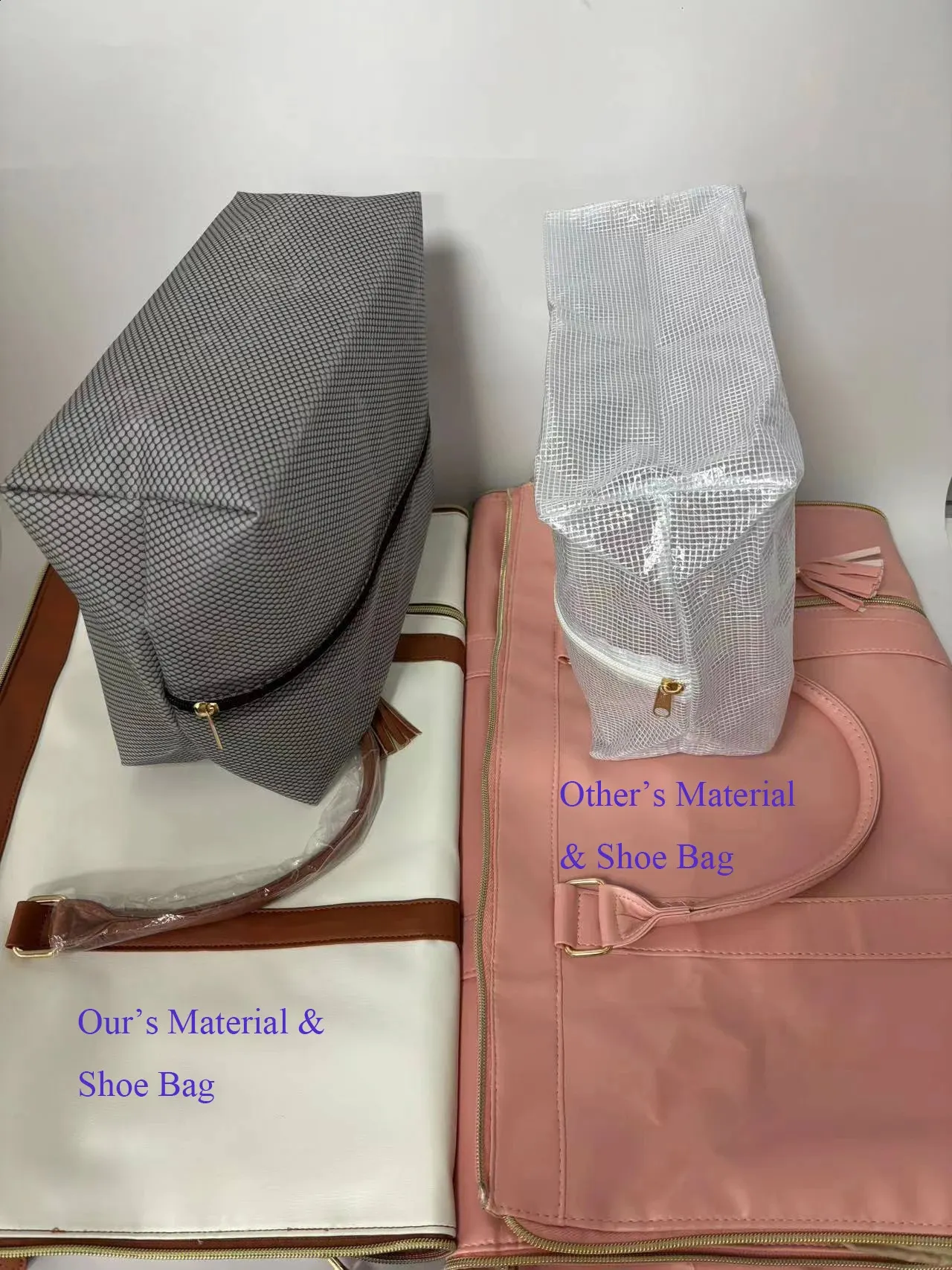 Benotzerdefinéiert Buschtawen Moud Fraen PU Lieder Rees Duffel Grouss Kapazitéit Klappbar Kostüm Kleedertasch Geschäftsrees Lage Taschen_voghion.com
