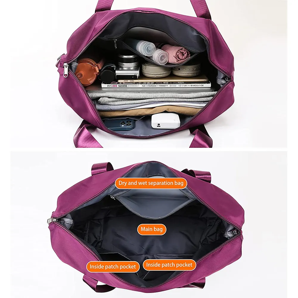 Shoulder Travel Bag Lage Organizer Large Capacity Foldable Duffle Handbags Women Training Gym Yoga Camping Daily Storage_voghion.com