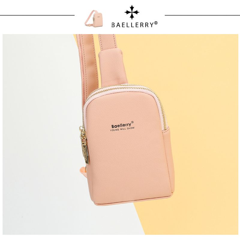 Baellerry nouveau sac messager à double fermeture éclair pour femme de style coréen, sac de téléphone portable simple et polyvalent, vente en gros_voghion.com