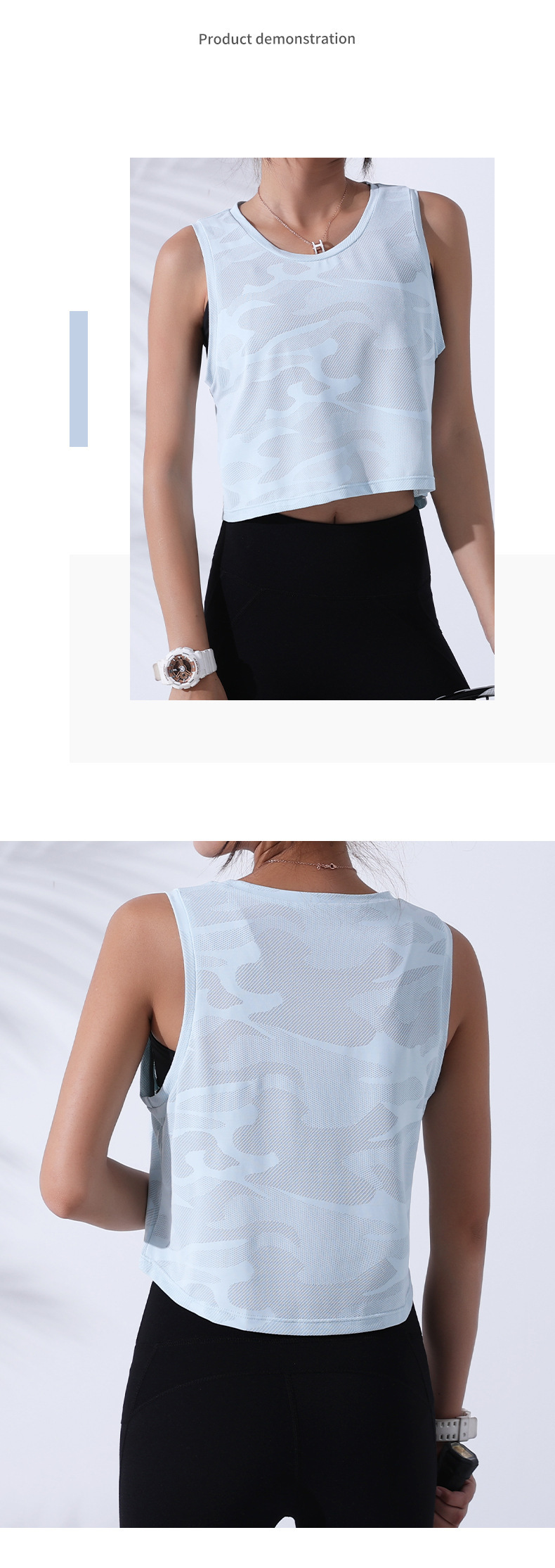 Love Run – débardeur de sport mignon pour femmes, col rond, camouflage, course à pied, Fitness, Yoga, haut sans manches_voghion.com