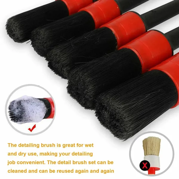 Car Detailing Brush Set For Interior And Exterior Cleaning_voghion.com