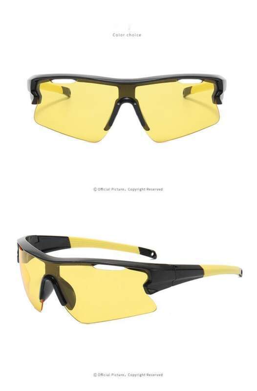 Stil sport, Tendință la modă, Ochelari antivânt pentru ciclism, Ochelari de soare cu ramă jumătate, Ochelari de soare rezistenți la UV pentru exterior_voghion.com