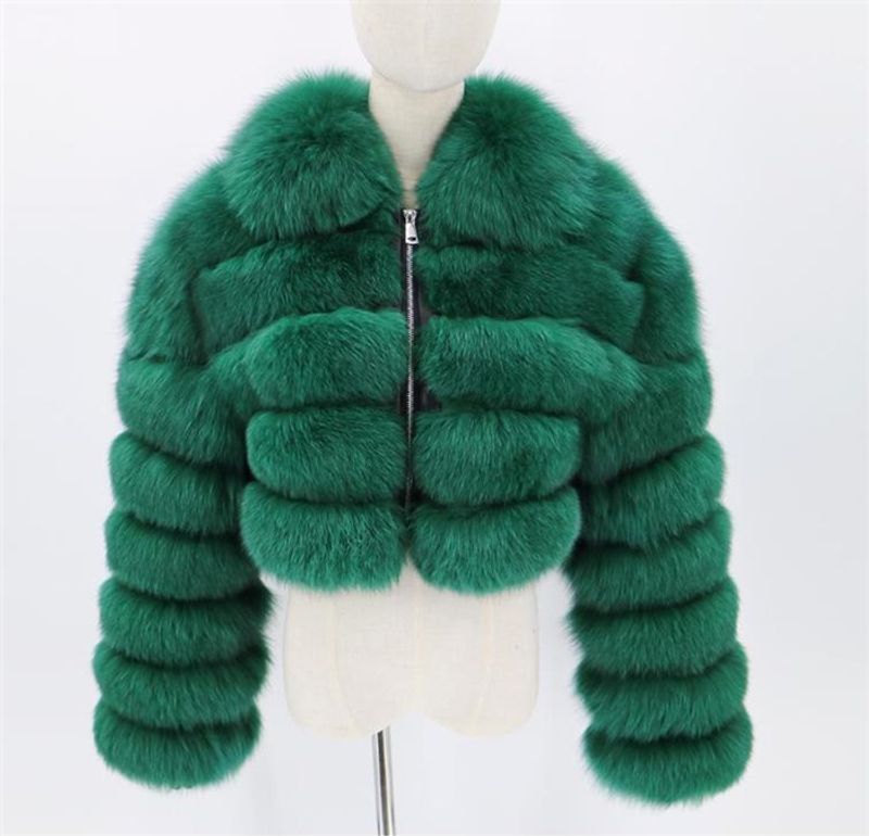 Vêtements pour femmes manches courtes en fourrure pour femmes automne et hiver hauts chauds manteau en peluche tendance_voghion.com