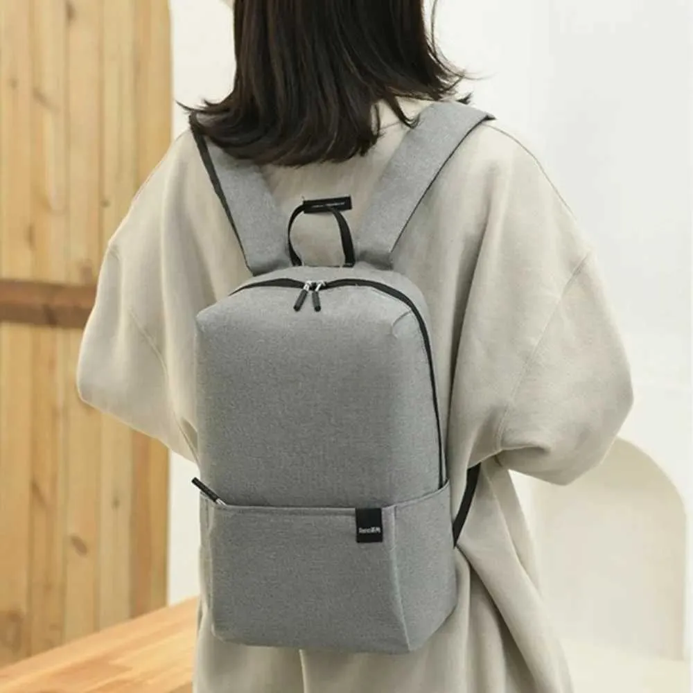 Zaino piccolo in tinta unita, casual, grande capacità, impermeabile, per la scuola, da viaggio, per adolescenti, C241107_voghion.com