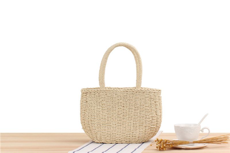 New Korean Handmade Grass Vacation Beach Woven Women's Casual Hand-held Small Bag_voghion.com
