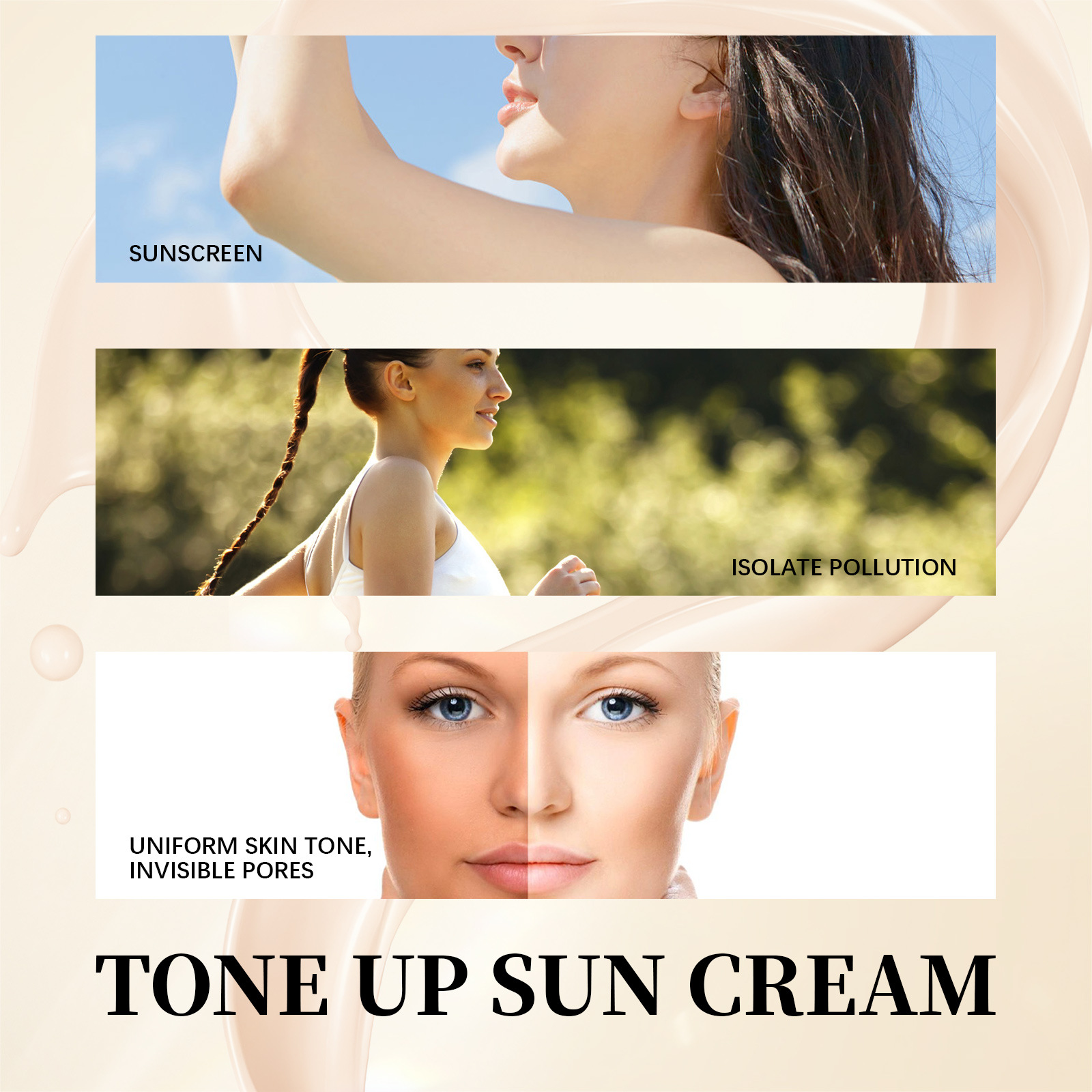 Jaysuing Cream Isolation Protection Against Ultraviolet Radiation, Refreshing, Moisturizing, Non greasy, and Whitening_voghion.com