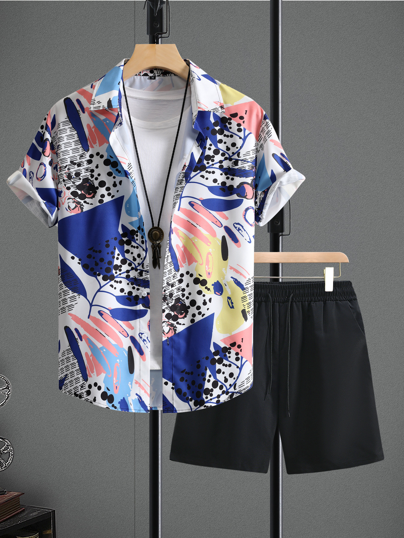 Men's Clothing Short-sleeved Shirt And Shorts Suit Men's Shirt And Pants Summer 2024 New Cross-border Foreign Trade Men's Clothing_voghion.com