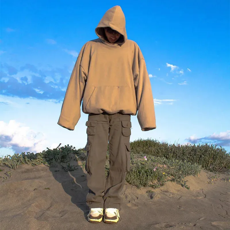Herren Einfarbig Doppellagig Übergroßer Reißverschluss Baumwolle Retro Hochwertiger Hoodie Frühling/Sommer Casual Streetwear R250219_voghion.com
