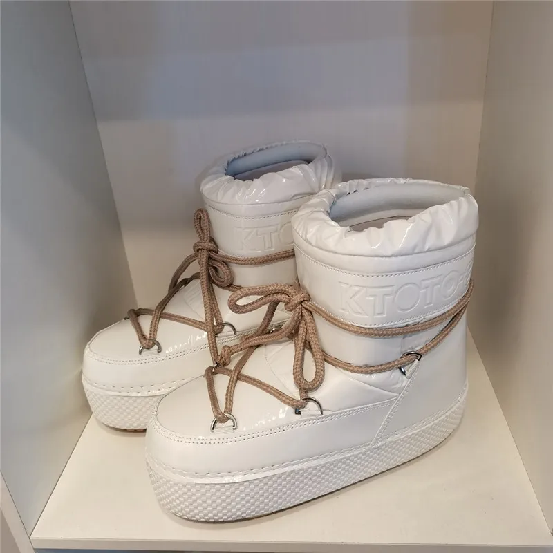 Botas Mujer 2022 New Snow Boot Women Winter Warm Shoe Skiing Space Boots Round Toe Platform Ankle Snowboots_voghion.com