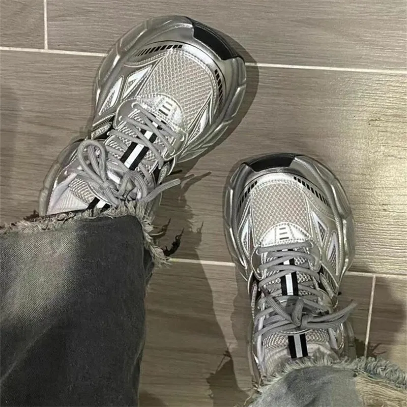 Zapatillas deportivas de suela gruesa para mujer, estilo papá, para verano, 2024, para correr, informales, con aumento de altura._voghion.com