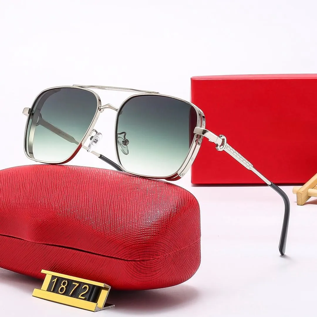 Men's Rectangular Sunglasses Metal Rimless Gold Frame Classic_voghion.com