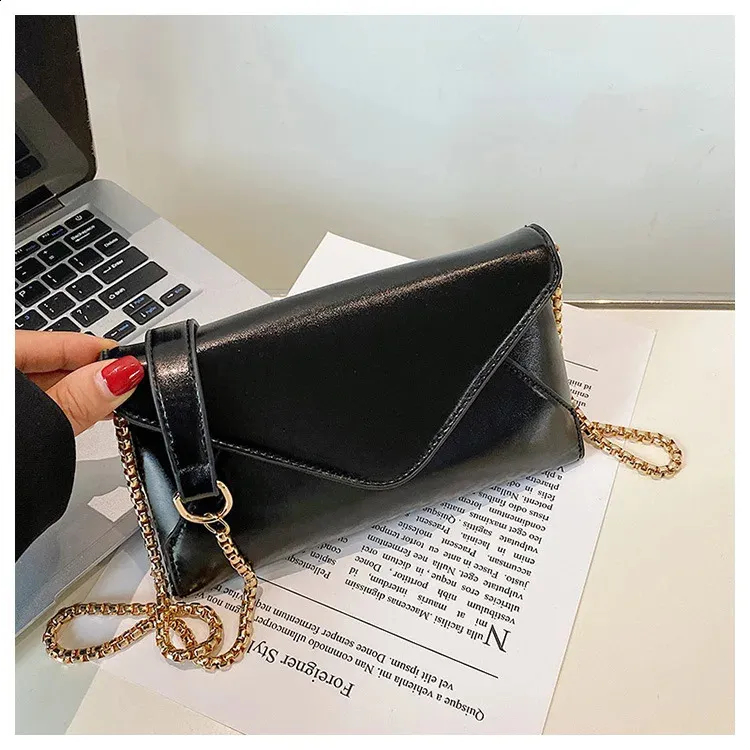 Pochette enveloppe en cuir PU brillant, sac à main classique Dr Purse pliable, sac messager de soirée pour femme 240824_voghion.com