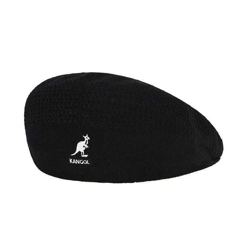 Σετ καπέλα κασκόλ καλοκαίρι KANGOL καγκουρό ψαράς γείσο νιπτήρα μόδα άγριο βαμβακερό ύφασμα για άνδρες και γυναίκες επίπεδη επιφάνεια ύφασμα_voghion.com