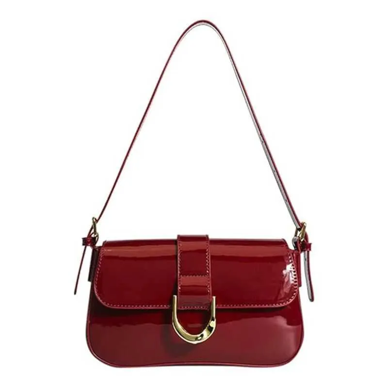 Frauen Messenger Mode Lackleder Schulter Retro Achselklappe Crossbody SG Tasche Mädchen Stilvolle PurseC241216_voghion.com
