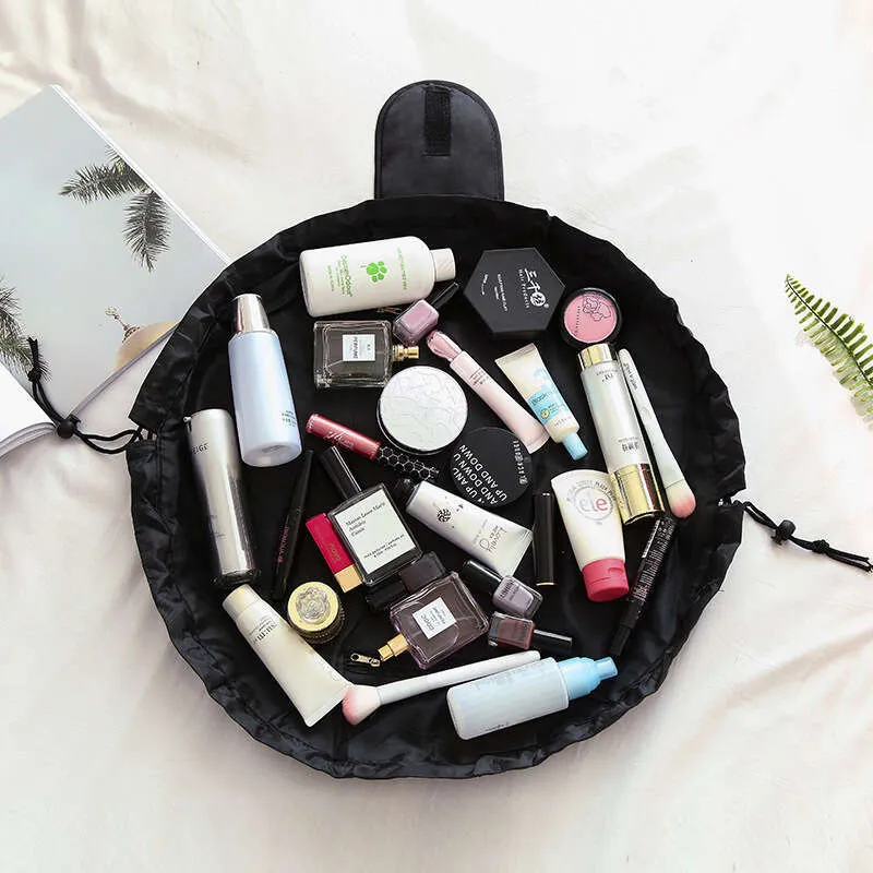 Sac de rangement de voyage à cordon de serrage pour femmes, sac de rangement de cosmétiques, pochette de maquillage féminine, Portable, étanche, de toilette et de beauté_voghion.com