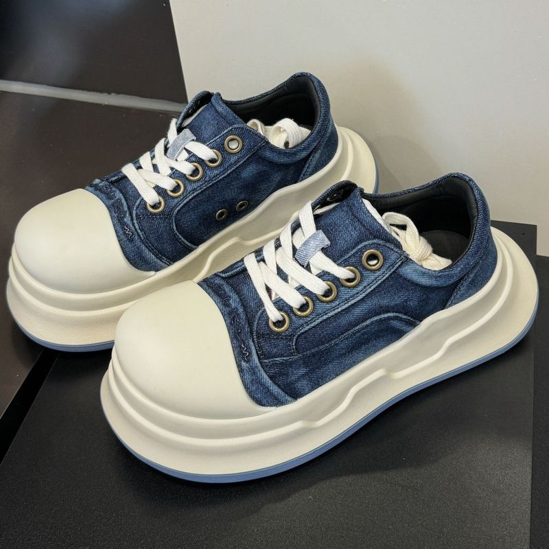 Daha Fazla ve Daha Şık Big Head 2024 yeni echte Leder Denim ürünleri Günlük Sporlar için Sohle Schuhe_voghion.com
