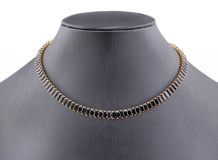 Cubic Zirconia Collar Necklace Bohemian Style Adjustable Chain_voghion.com