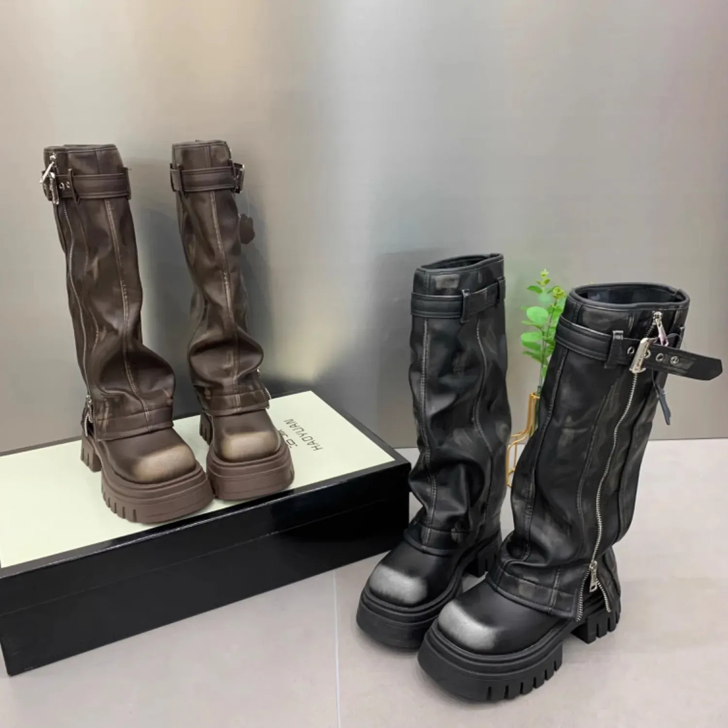 NEW Autumn Winter Flats Heel Women Long High Quality Leather Ladies Knight Casual Knee-high Boots_voghion.com
