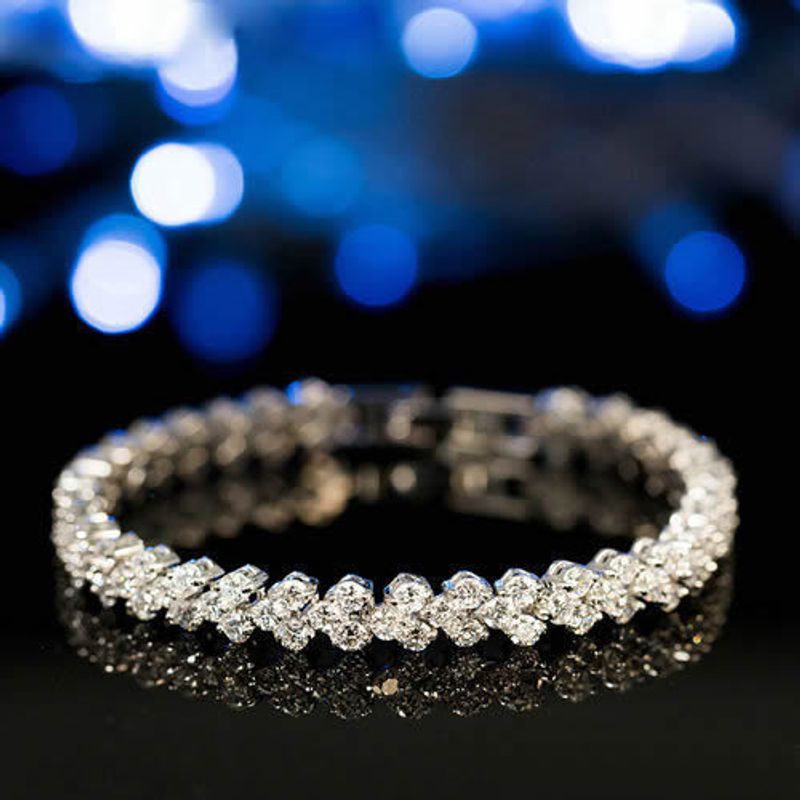 Light And Minimalist Roman Women's Zircon Crystal New Style Bracelet Set With Dia Fashion Jewelry_voghion.com