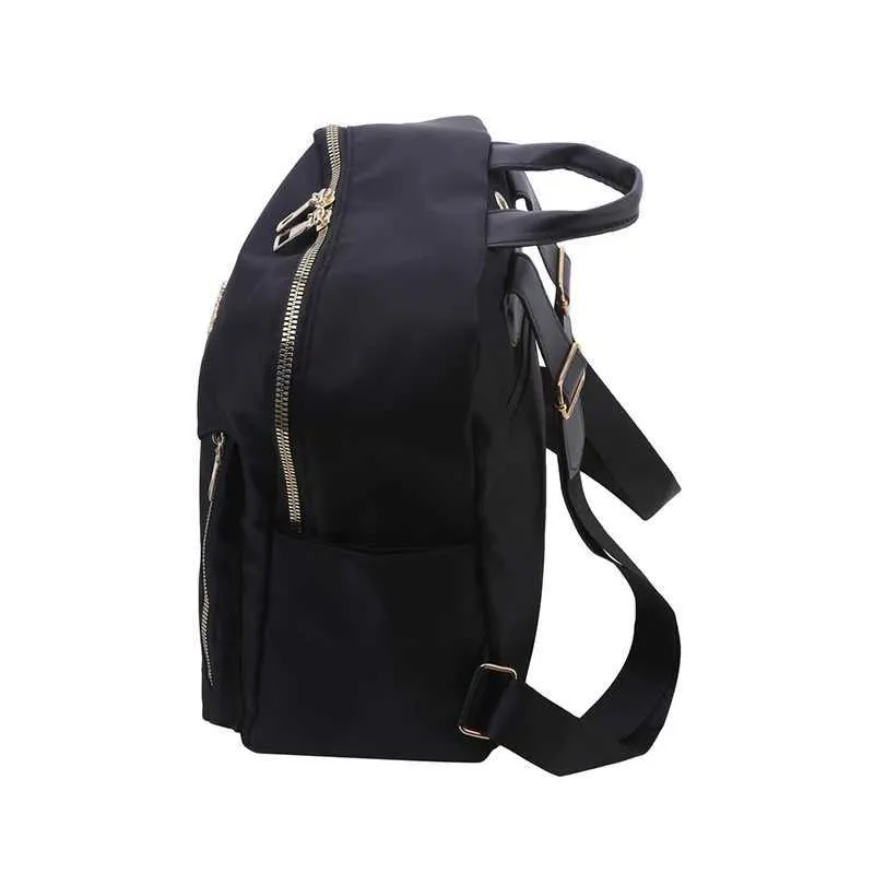 Women's Backpack Large Capacity Black Pu Travel Backpack Unisex_voghion.com
