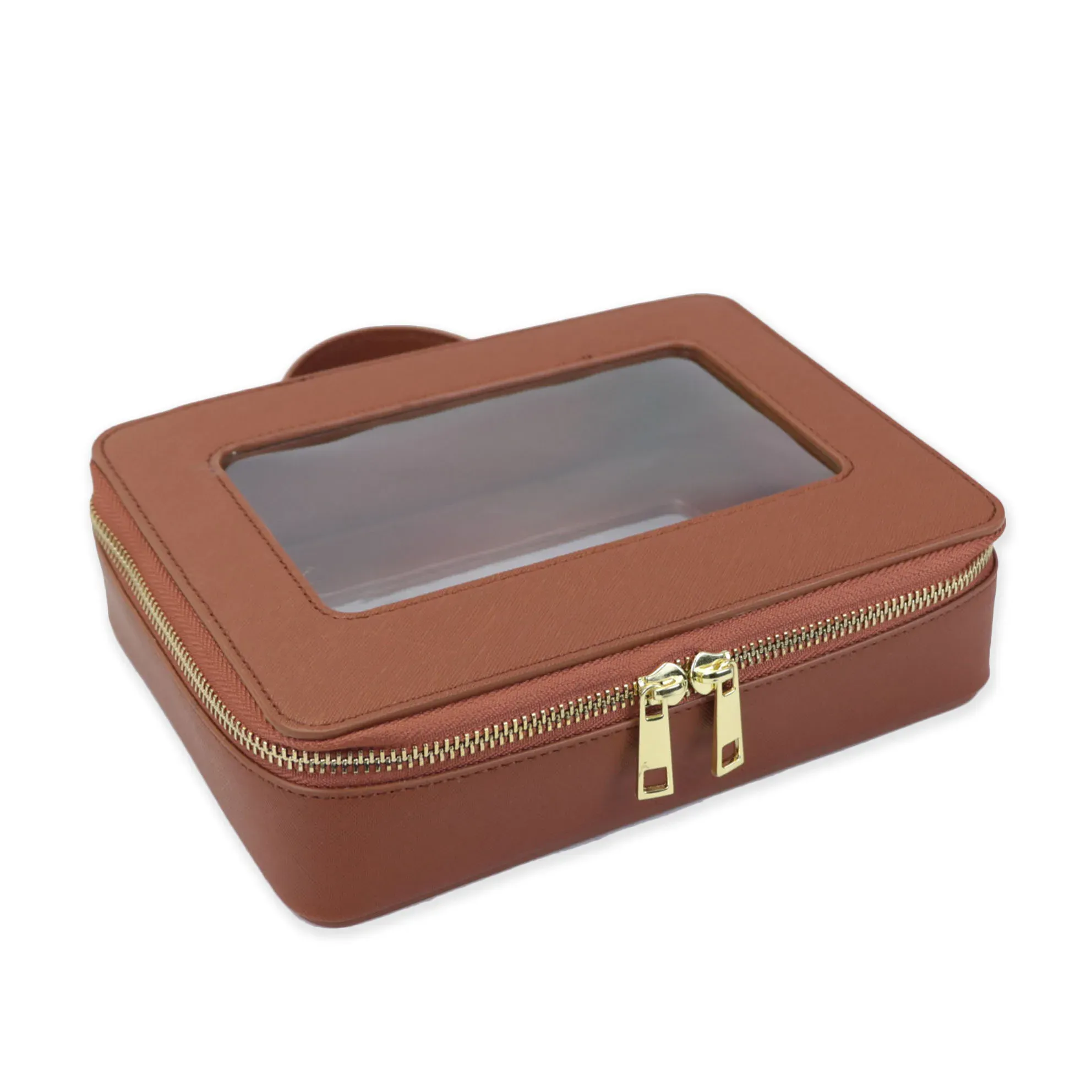 Trousse de toilette personnalisée en cuir véritable, colorée, classique, portable, voyage, transparente, en PVC, cosmétique, TPU_voghion.com