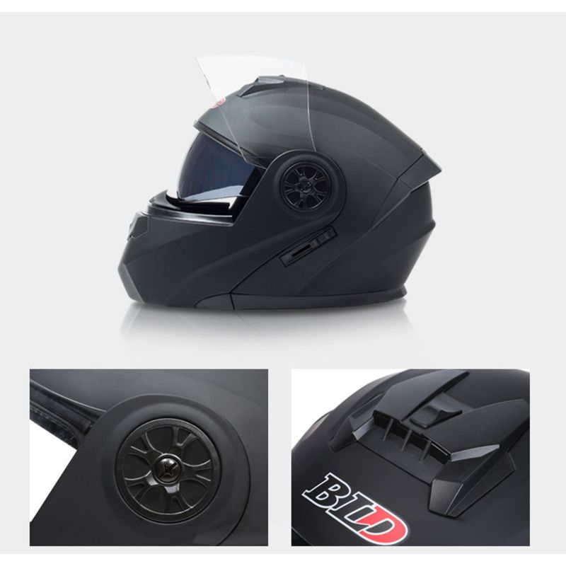 BLD Motocicletă completă cu lentile duble dezvăluită Cască de vară universală Four Seasons_voghion.com
