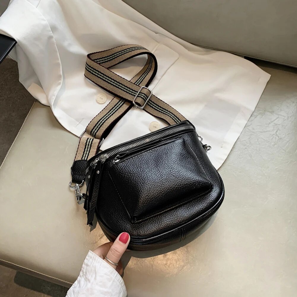 С доставкой Damen Vintage Leder Crossbody Schulter Taschen für Frauen Brust Tasche 2023 Marke Dame Trend Handtaschen Fanny Pack_voghion.com