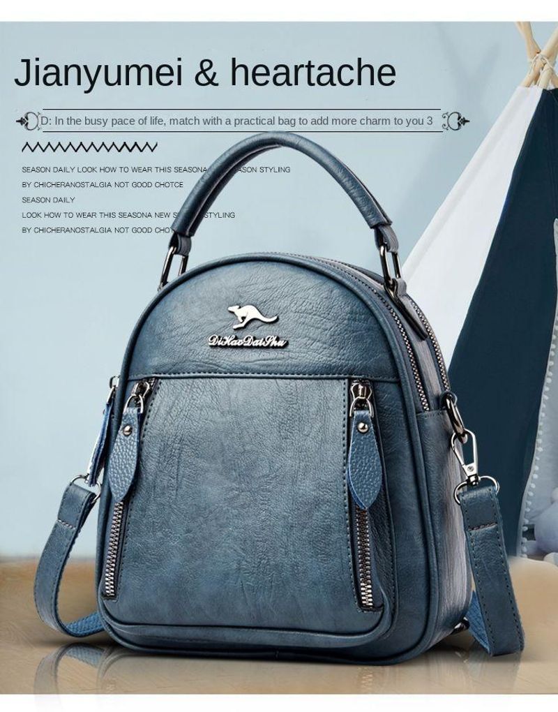 Zaino Mouse Originale per Donna 2024 Nuova Borsa a Tracolla Multifunzionale Multistrato in Pelle Morbida All-Match_voghion.com