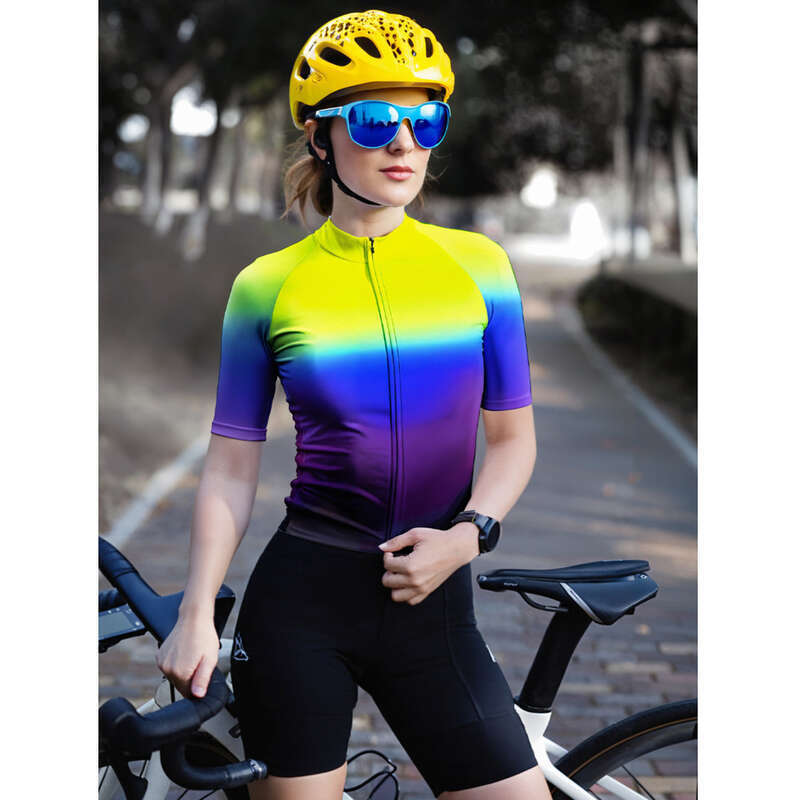 Outdoor Aurora Sommer Straße Radfahren Sport Kleidung Top frauen Kurze Ärmeln_voghion.com