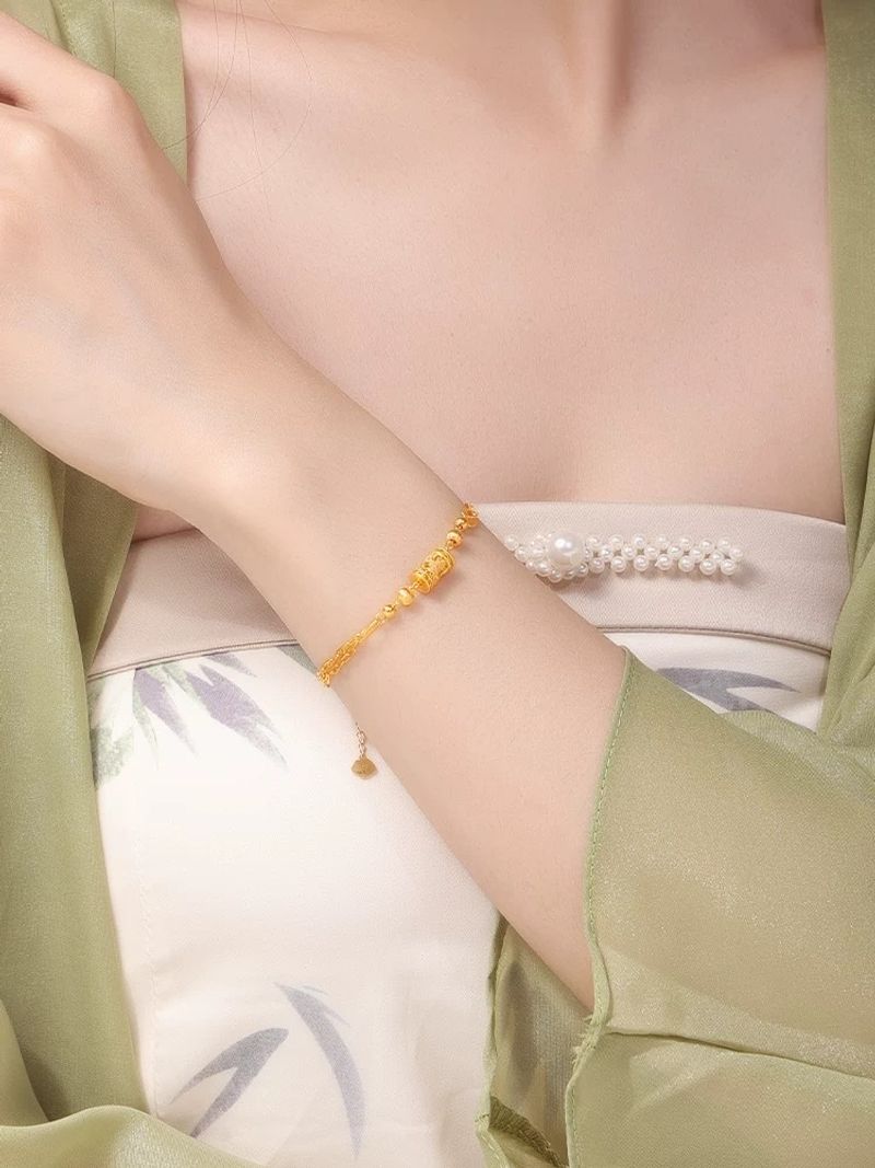 Sand Love Peach Blossom Gold Shop Emaille Farbe Handwerk Nische High Sense Retro Temperament Armband_voghion.com