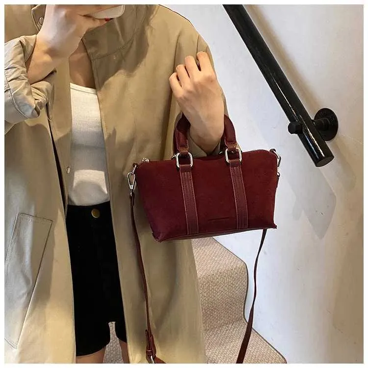 Borse a mano in pelle scamosciata solida da donna, morbide e carine, casual, da viaggio, a tracolla, da donna, retrò, con manico a secchiello, da donna, a tracolla_voghion.com