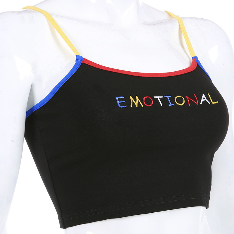 Vento 2024 primavera nuove donne abbigliamento lettera stampa cinturino ombelico esposto piccolo gilet_voghion.com